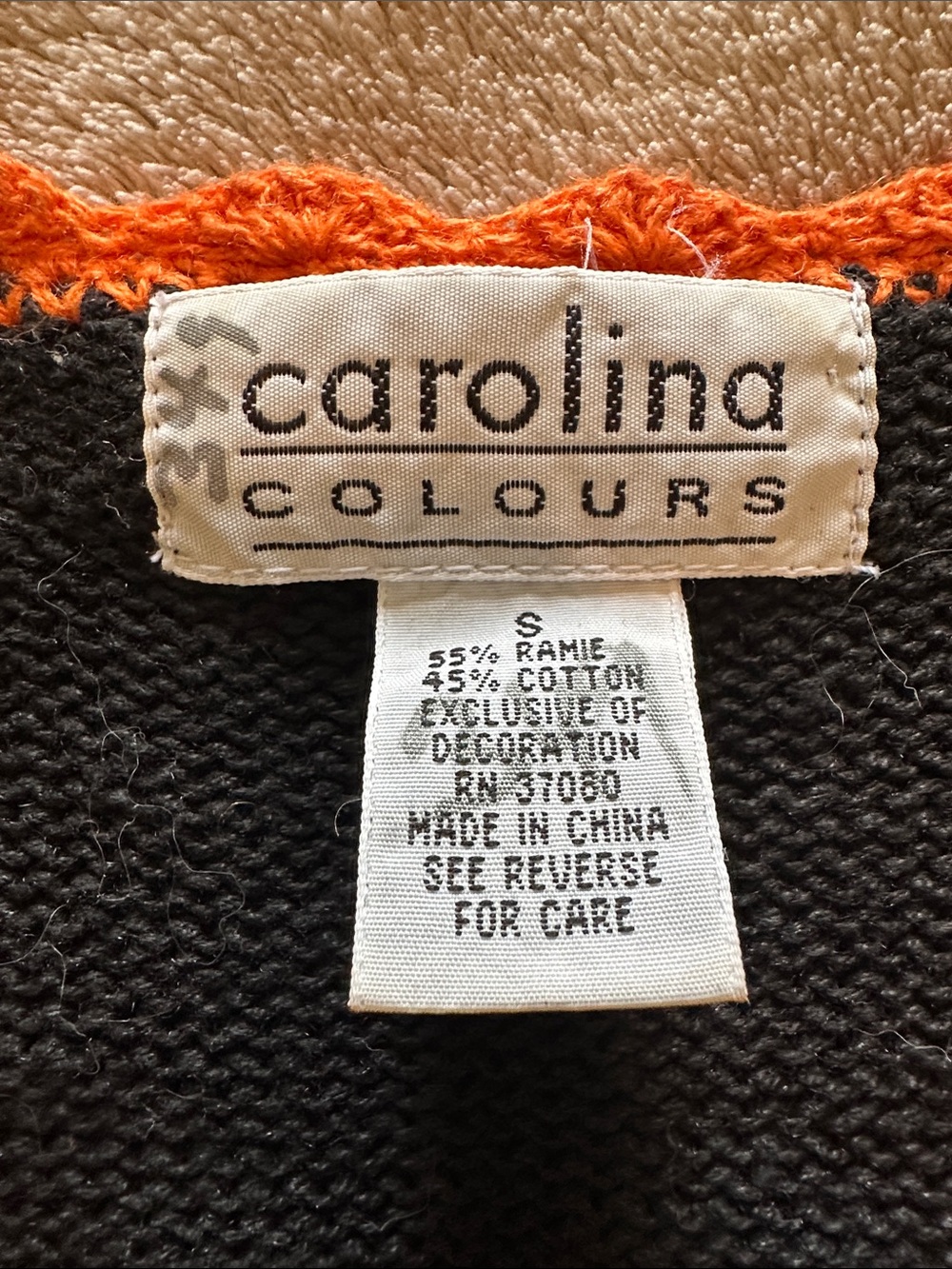 Women's Black Halloween Sweater Vest with Orange Trim - Picture 7 of 8